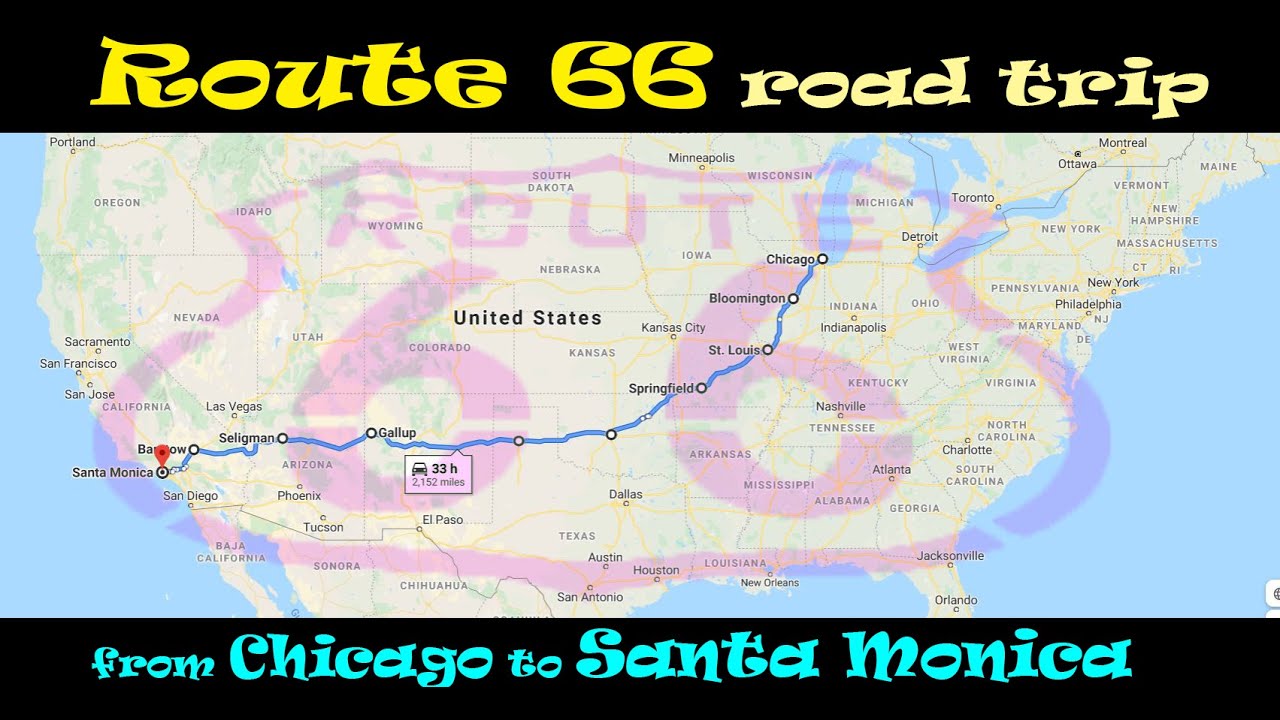 Route 66, From Chicago to Santa Monica in 3 hours