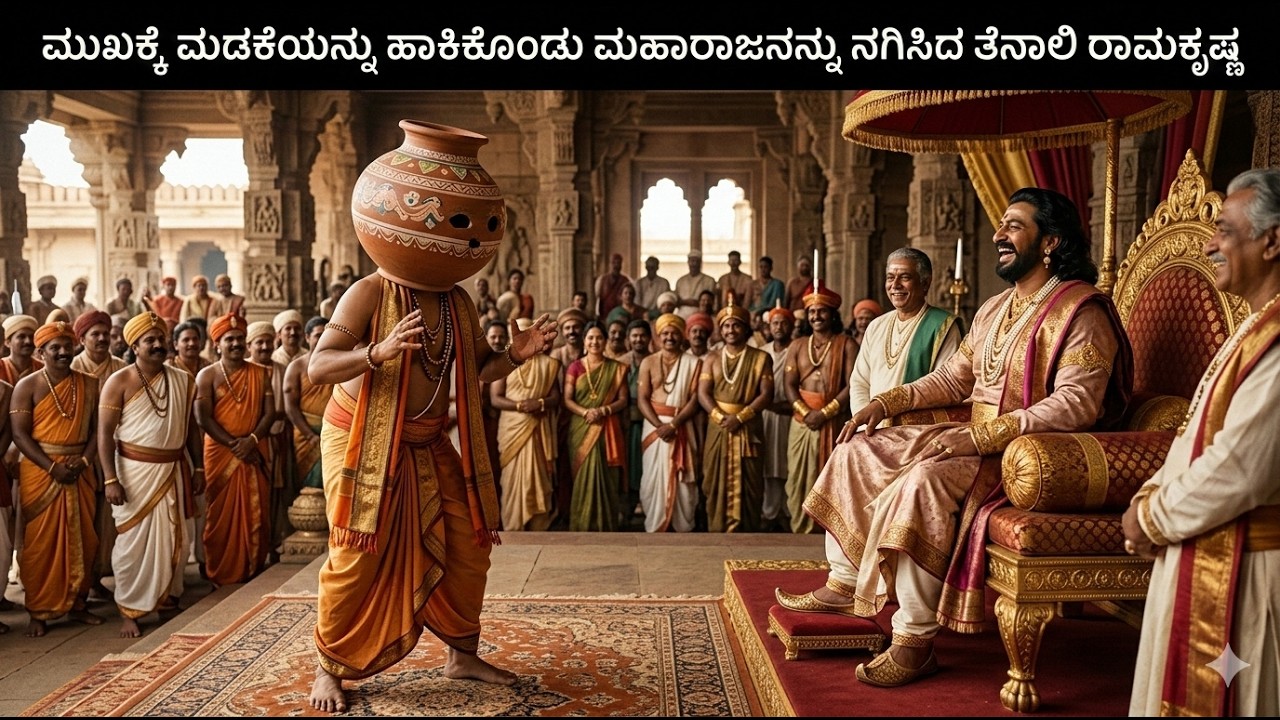 ಮುಖಕ್ಕೆ ಮಡಕೆ ಹಾಕಿಕೊಂಡು ಮಹಾರಾಜನನ್ನೇ ನಗಿಸಿದ ಬುದ್ಧಿವಂತ ತೆನಾಲಿ ರಾಮಕೃಷ್ಣ 😂 | Tenali Rama Funny Story