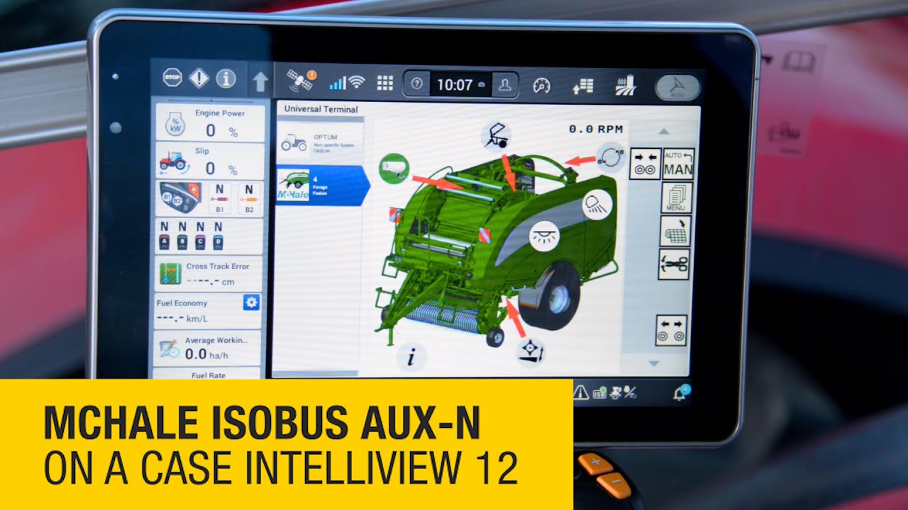 McHale ISOBUS AUX-N on a Case IntelliView 12