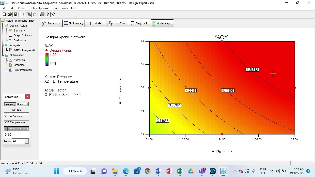 Run Box Behnken (RSM) in Design Expert For Optimization Method