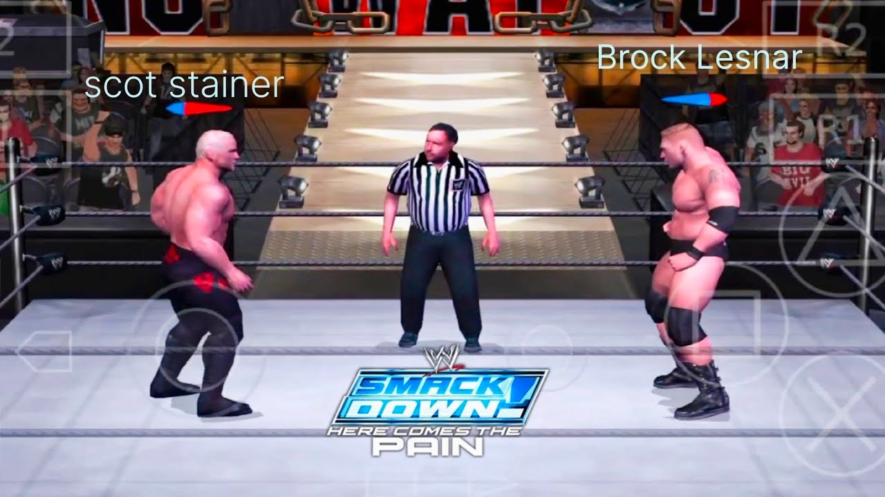 Brock Lesnar vs scot stiener/ SmackDownpain ultimate edition/aethersx2 mobile 