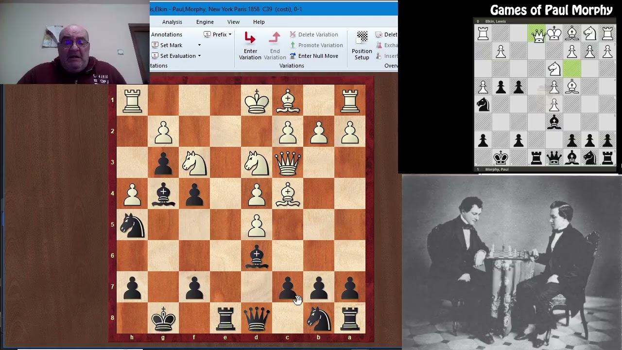 Sesiunea 431: Lewis Elkin vs Paul Morphy,New York, 1857