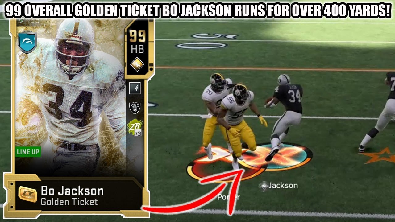 GOLDEN TICKET BO JACKSON RUNS FOR OVER 400 YARDS! 99 SPEED GT BO JACKSON! | MADDEN 20 ULTIMATE TEAM
