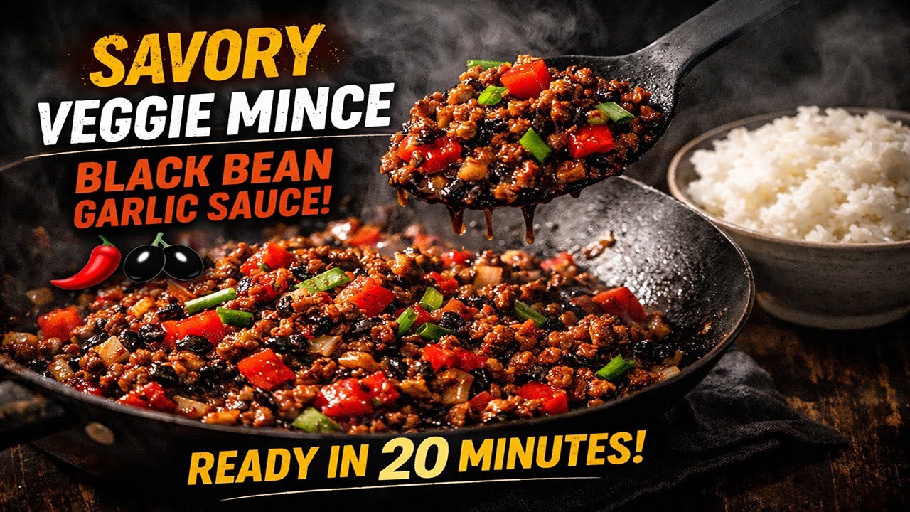 Savory Veggie Mince with Black Bean Garlic Sauce 🌱 Easy 20-Minute Dinner!