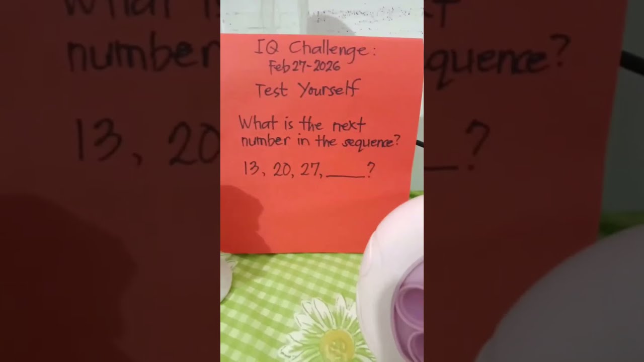 IQ CHALLENGE- Feb27-2026 : Test Yourself #IQtest