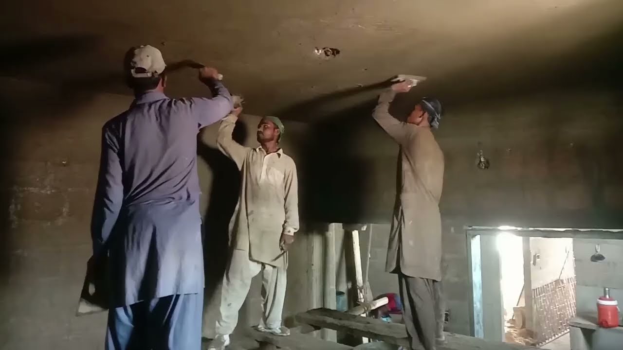 Techniques of Plastering_Living Room ceiling plastering with perfect|Plastering construction