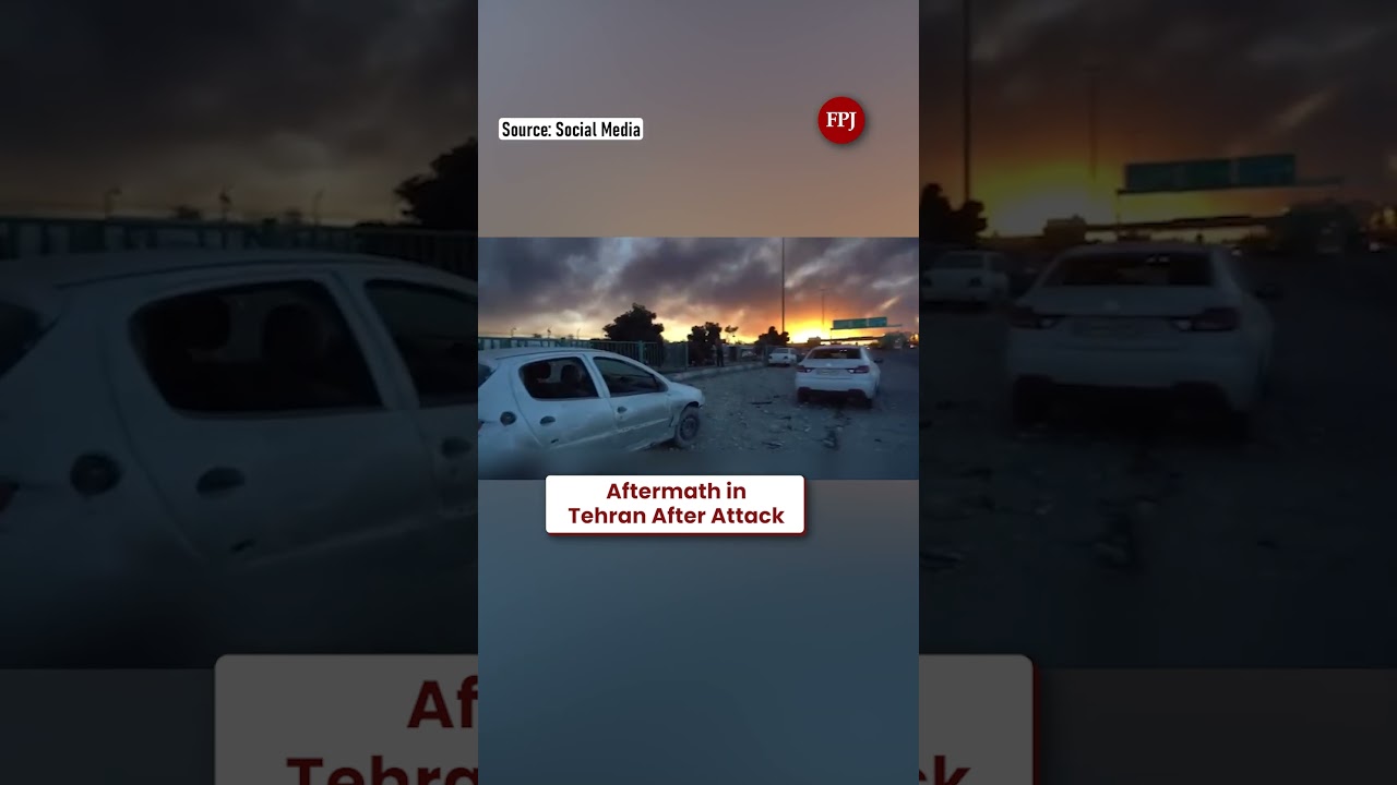 Видео показывает последствия американо-израильской атаки в Тегеране | Дым, обломки и спасательные...