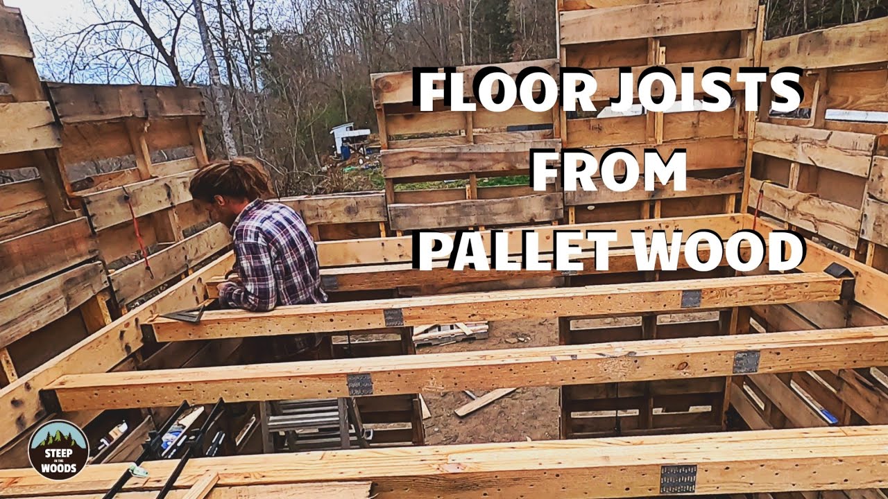 Framing 2nd Story Floor of the Tiny Pallet House in the Woods