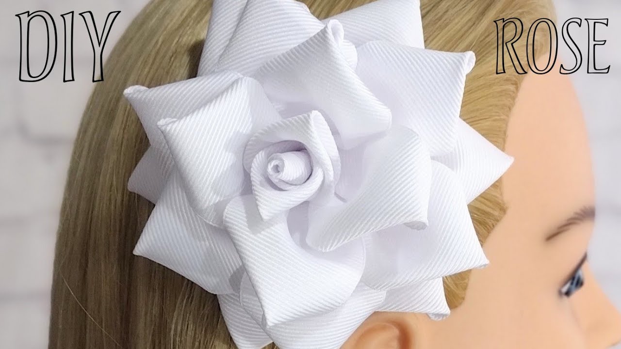 How to Make a Realistic Ribbon Rose Hair Bow Clip