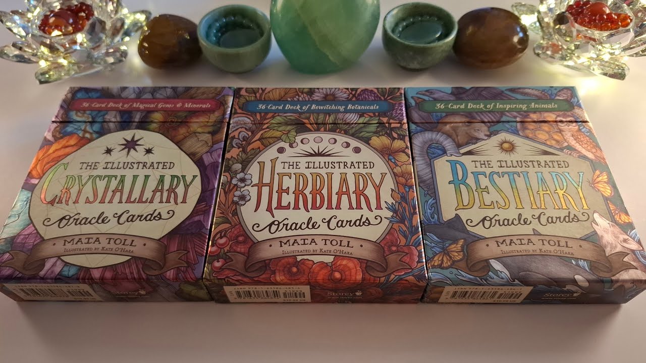 Komplet 3 talii kart The Illustrated Oracle Cards. Wydawca Storey Publishing. Szybki przegląd 💗