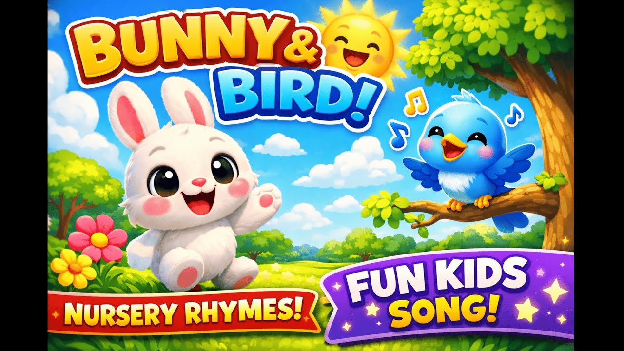 Bunny & Bird 🐰🐦 | Cute Nursery Rhymes for Kids | Fun Kids Song