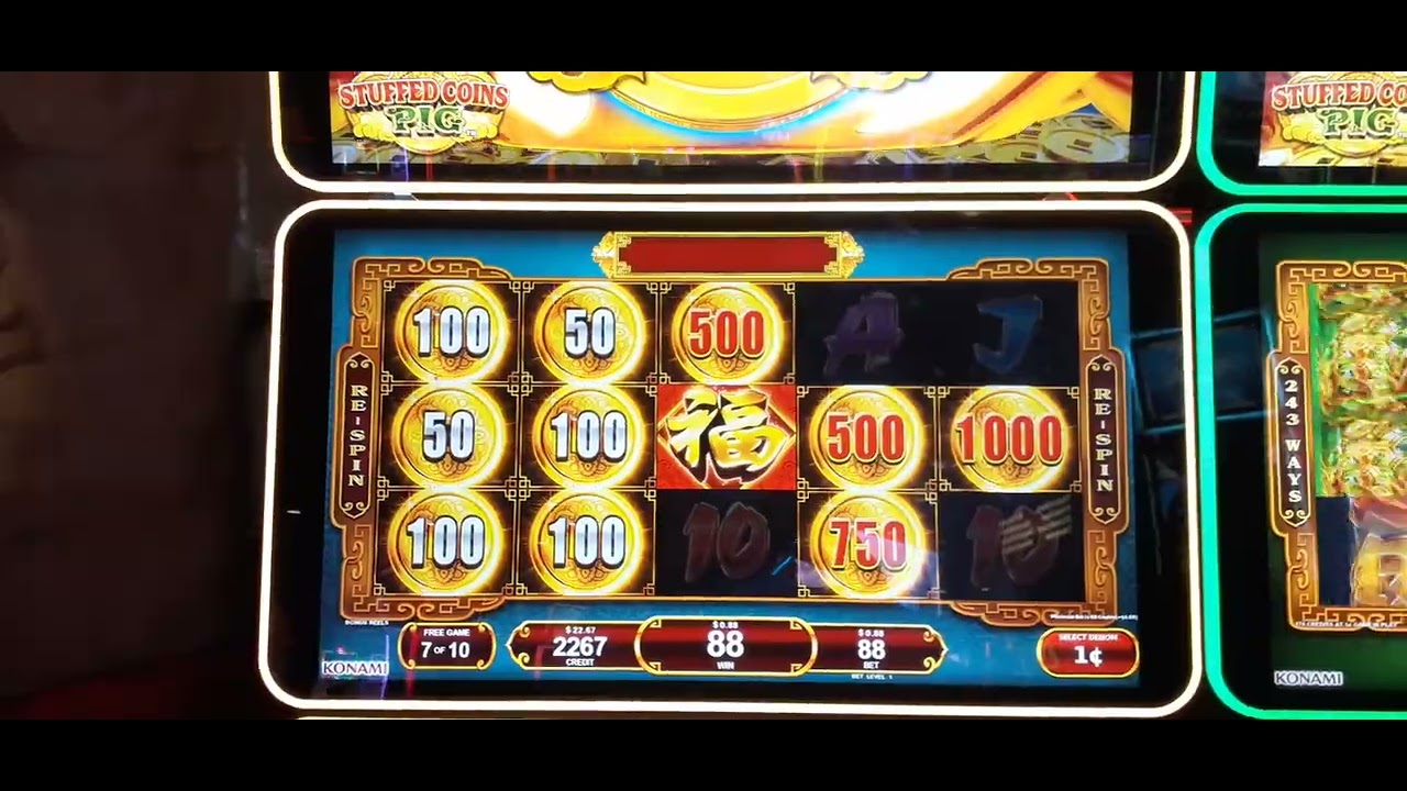 STUFFED COINS PIG SLOT MACHINE BIG WIN! READ DESCRIPTION!