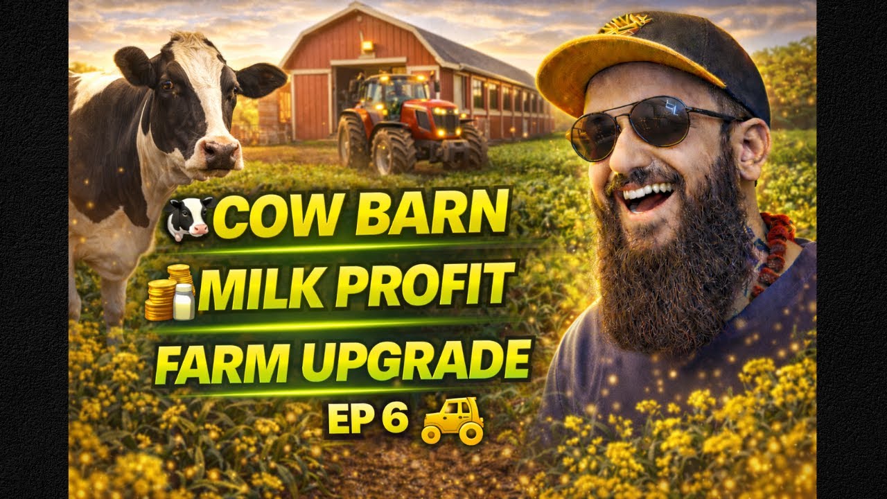 Farming Simulator 25 EP 6 | Cow Barn Build 🐄 | Buying Cows & Dairy Farming 🚜