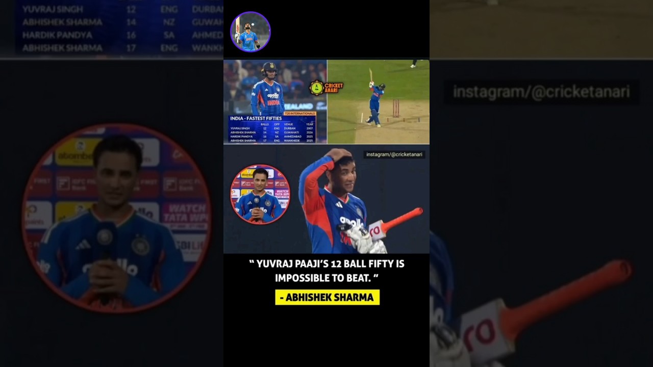 ABHISHEK SAY THAT HE COULD NOT BEAT 12 BALL FIFTY OF YUVRAJ SINGH 🔥❤️‍🔥