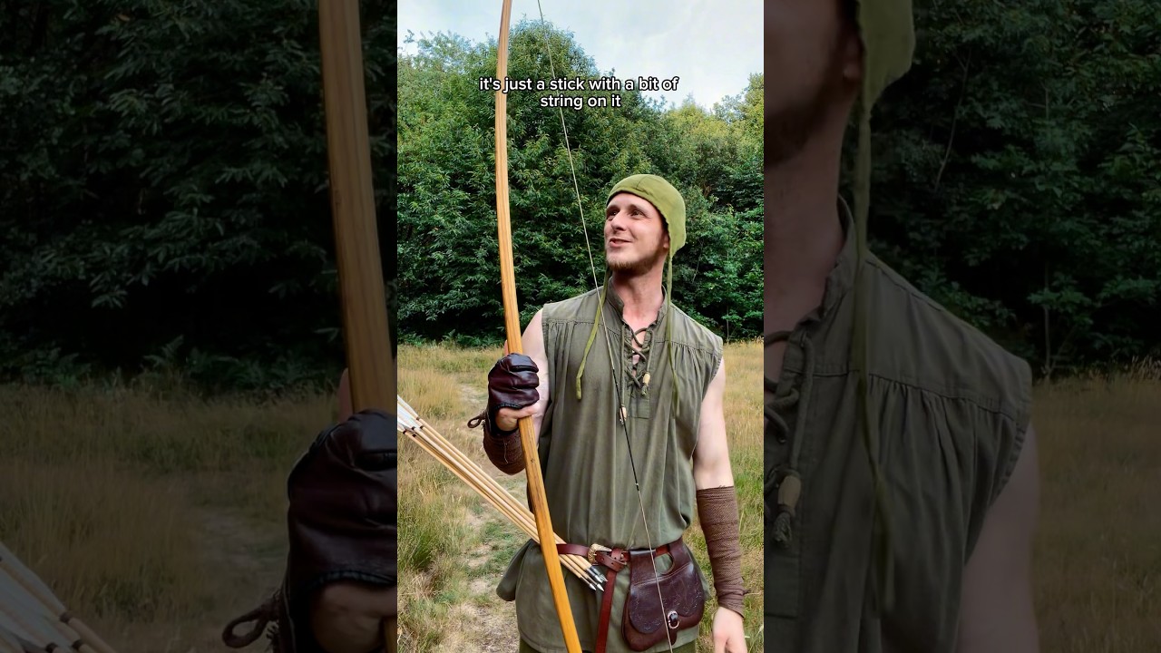 Shooting an English Longbow 🏹  #longbow #bowandarrow #robinhood #medieval