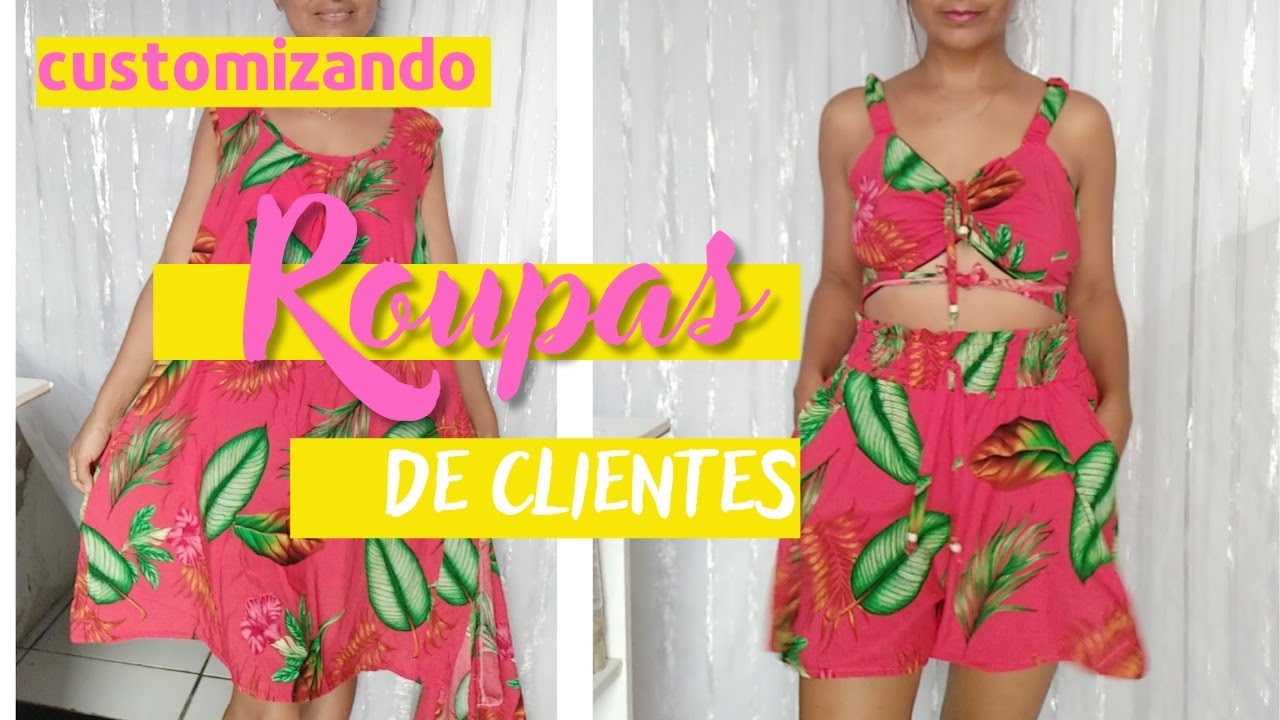 Como Transformar Vestido Em Conjunto Short E Cropped |  Customizaçães de Clientes