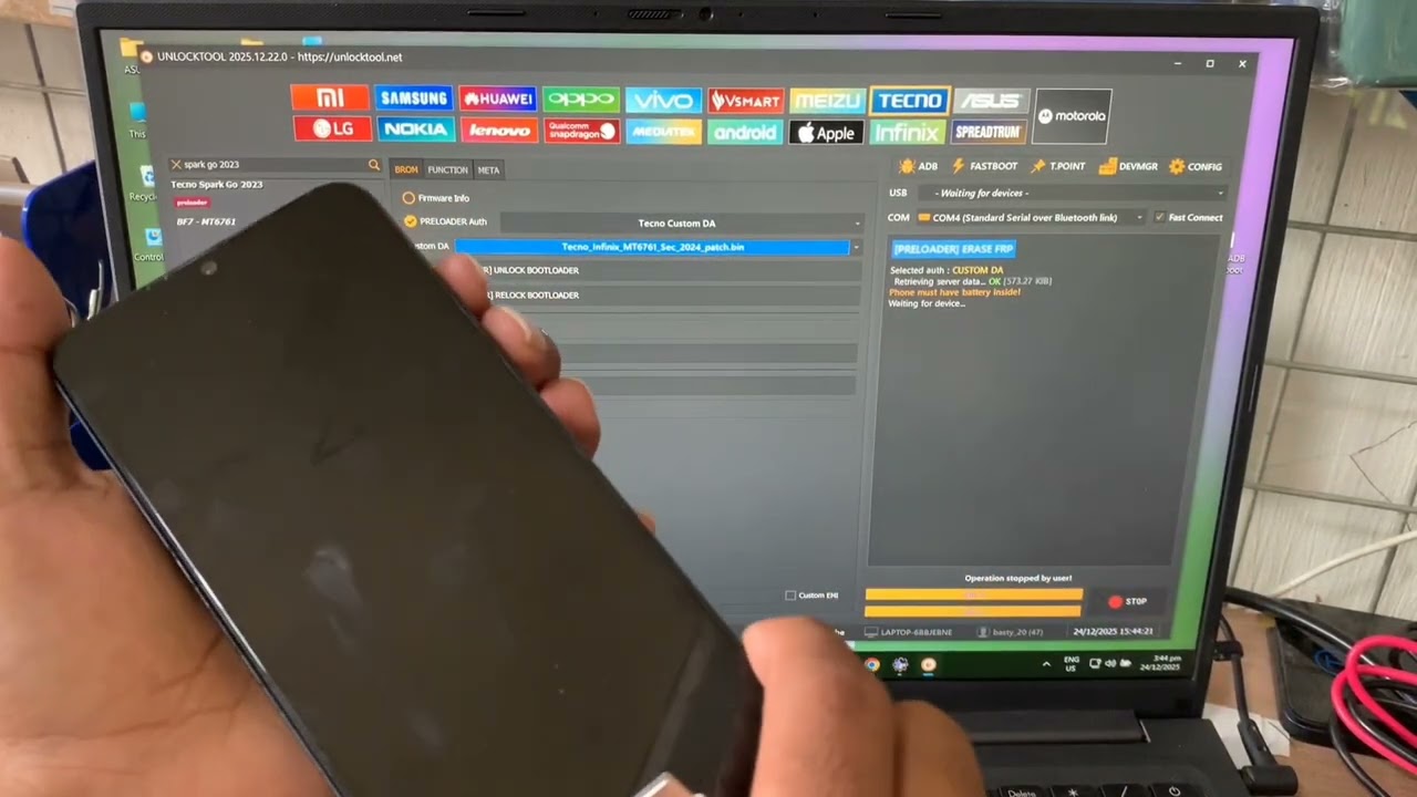 Tecno spark go 2023 frp bypass with /unlocktool/