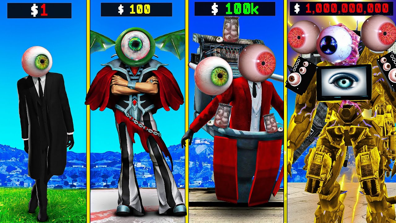 $1 EYE MAN to $1,000,000,000 EYE MAN in GTA 5