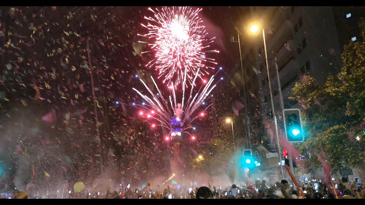 💥Año Nuevo 2019 😎 Santiago de CHILE 💗 Fuegos Artificiales Torre ENTEL🔵