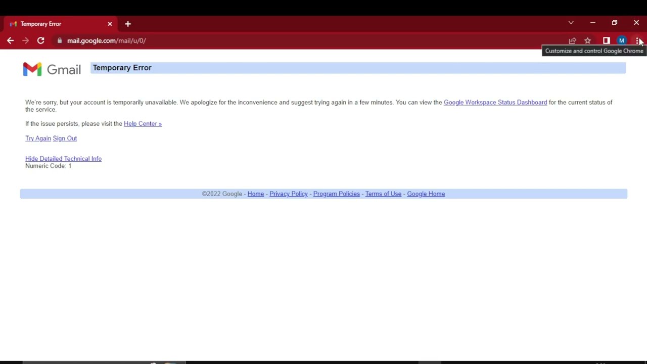 Fix Gmail Temporary Error with  