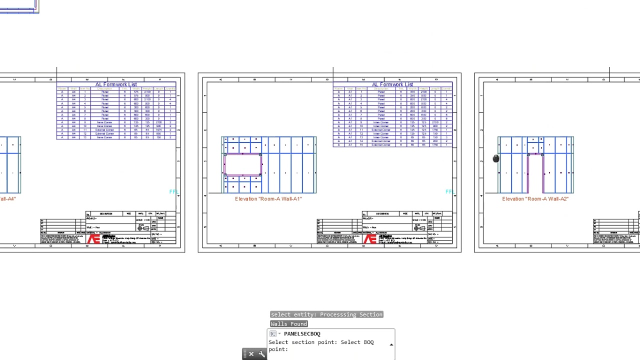 Aluminium Formwork Detailing using AutoCAD automation