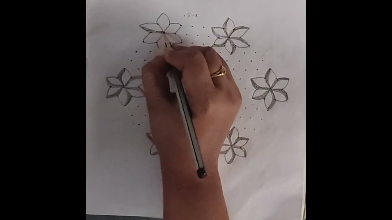 Simple and easy 15*8 rangoli