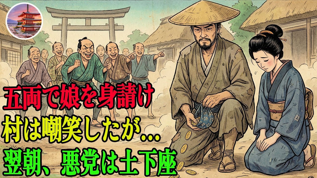 借金返済の五両を捨て、阿呆と笑われた娘を身請けした浪人――一夜で村の嘲笑が消え、悪党は地に伏す | 野談 | 伝説 | 昔話 | 説話 | 民話