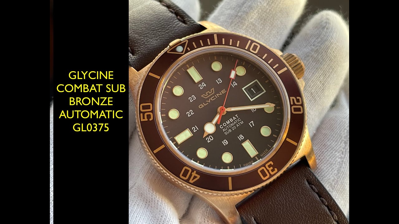 Glycine Combat Sub 42mm Bronze Automatic GL0375 Watch | Review Valjoux Relogios