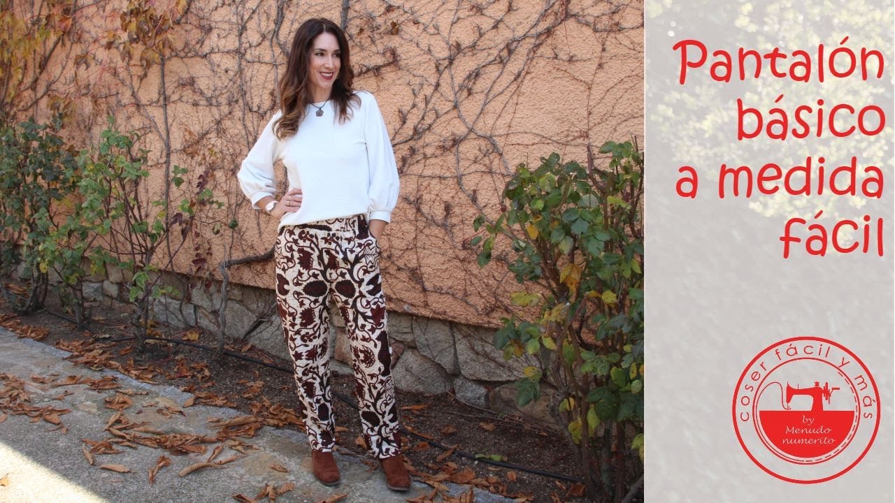 Pantalón básico con bolsillos, fácil