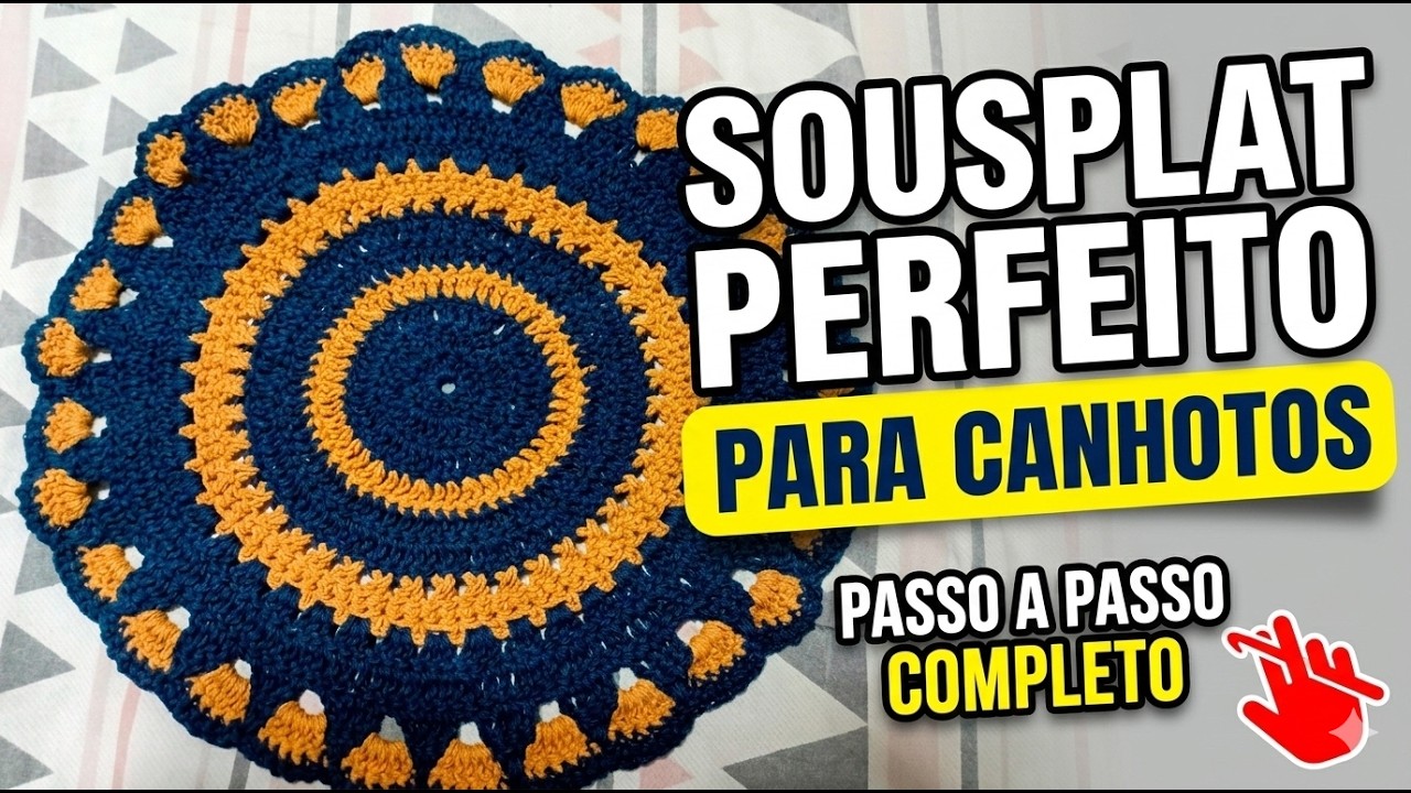Sousplat de Crochê Fácil para Canhotos #|01 Passo a Passo Completo