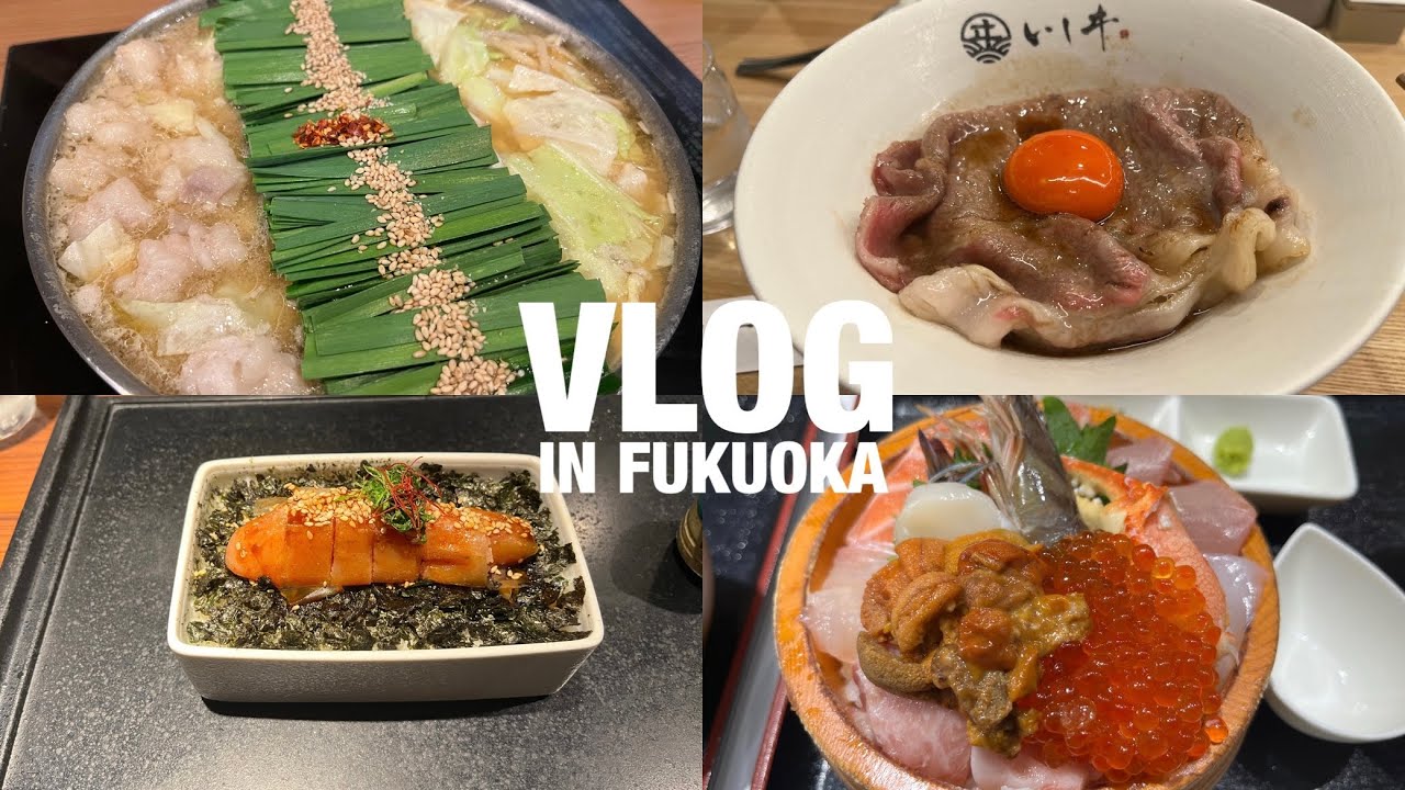 【福岡VLOG】彼女と初めての福岡旅行行ったら楽しすぎた♡ 天神/太宰府/ももち浜/中洲屋台/糸島/もつ鍋/めんたい重/海鮮/ドライブ