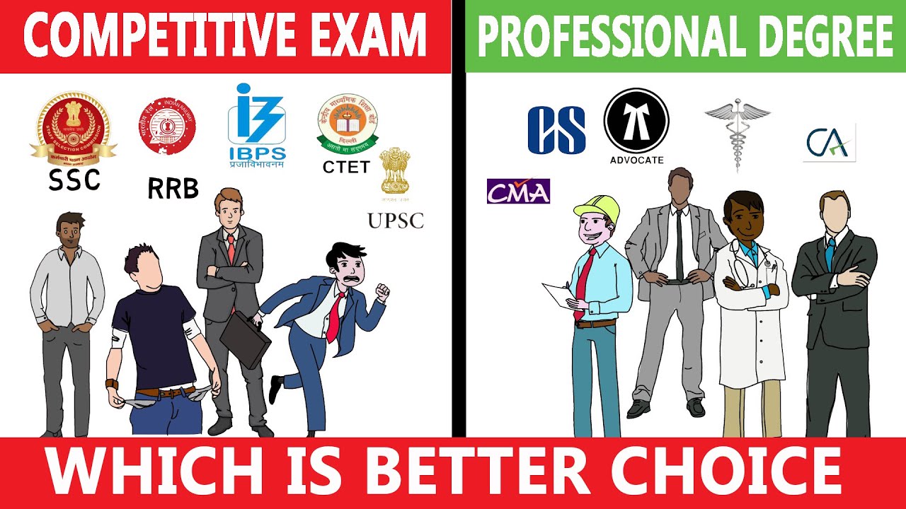 Competitive Exam VS Professional Degree ||Which is better among SSC, UPSC, IBPS and Professional ...