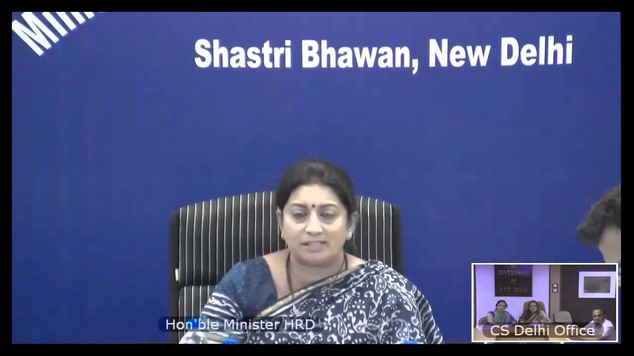 HRD Minister Smt. Smriti Irani Video Conferencing with North Region 28 October 2015