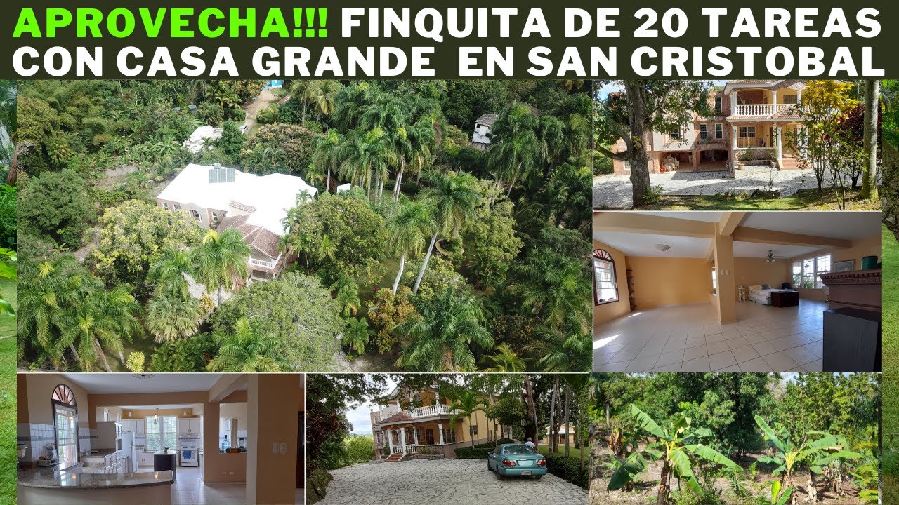 Finquita de 20 Tareas con CASA GRANDE en San Cristóbal cerca de la Circunvalación Santo Domingo