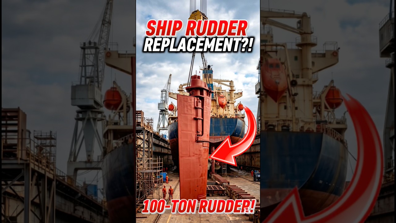 How Giant Ship Rudders are Replaced | Full Process Explained?😱#shorts #ocean #rudder #ship