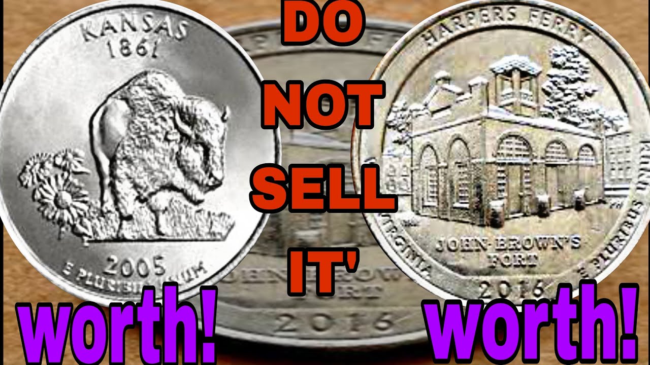 Uncovering Hidden,Treasures: 2 Rarest State Quarters 2005-D Kansas & 2016-D Harpers Ferry Worth Big!