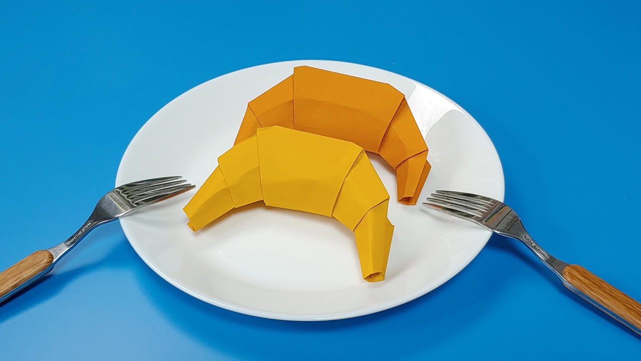 바삭쫄깃~ 크루아상 접는방법(종이접기) / 네모아저씨 (Croissant origami)