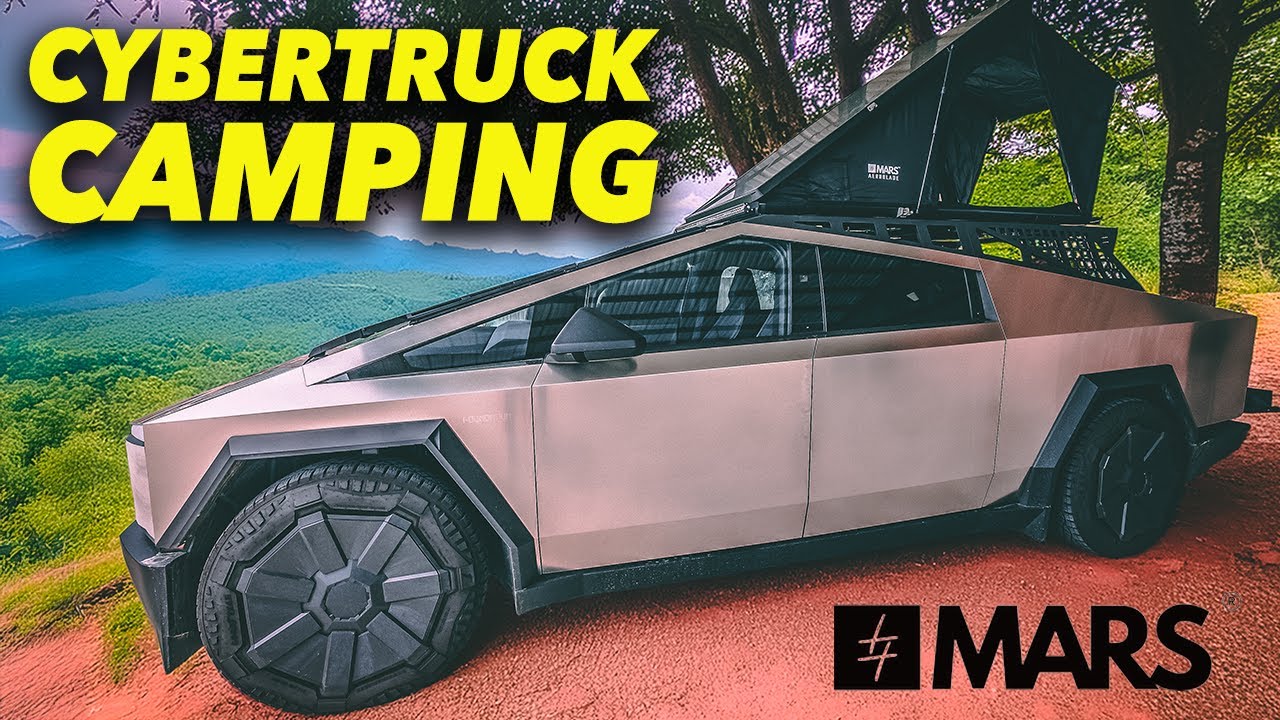 Mars Aeroblade Rooftop Tent FULL Install & Review - Tesla Cybertruck Camping Setup