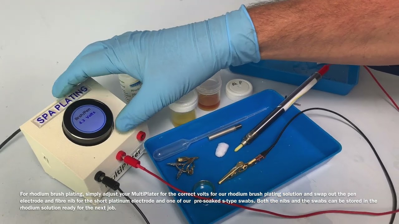Rhodium pen and brush plating with the MultiPlater
