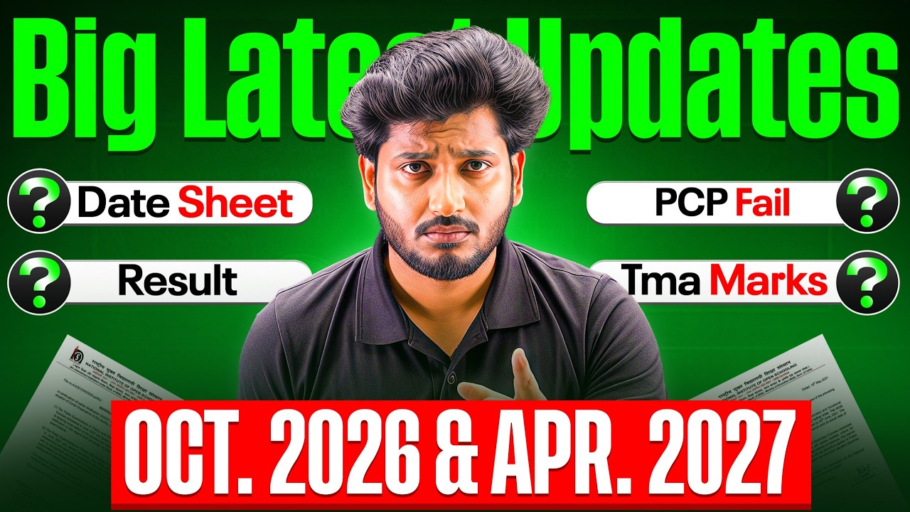 NIOS BIG Update 🔥 October 2026 & April 2027 Date Sheet, PCP, TMA & Practical