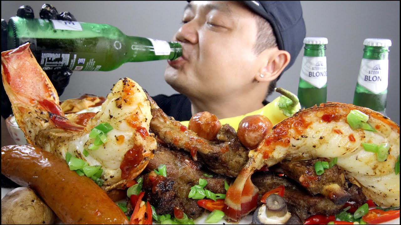 BBQ Lobster Tails | Lamb | Eat and Drink Mukbang | Yen An Uong