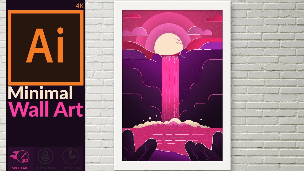 Making a Artwork with Basic Shapes in Adobe illustrator | Flat design with bold colors & Lines