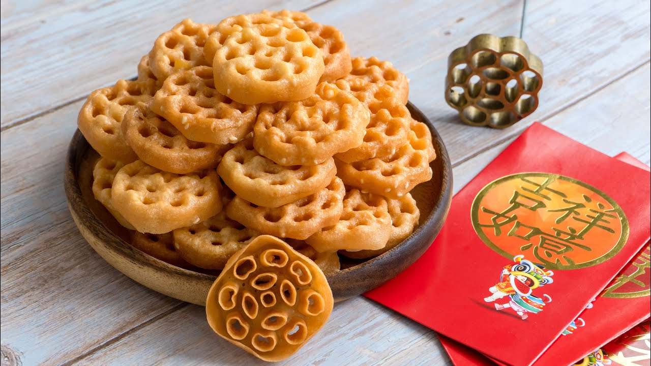 蜂窝饼 / 蜂巢饼 | 香脆可口的新年饼 🍪 Honeycomb Cookies [小雁/我的爱心食谱]