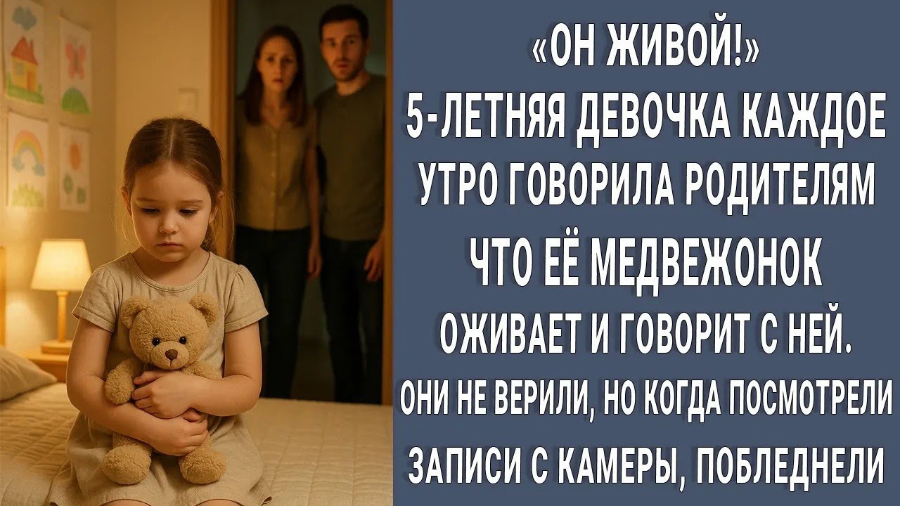 Маленькая девочка прошептала, что её плюшевый медвежонок оживает ночью. Родители поставили камеру…