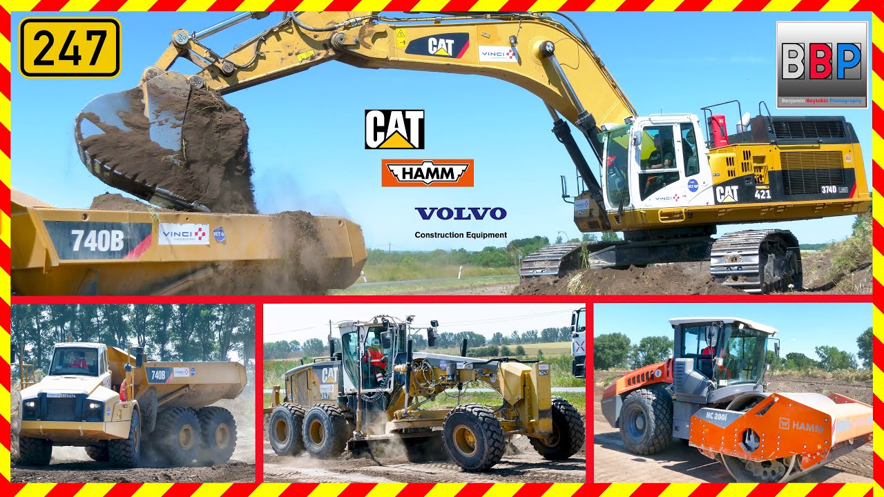 CAT 374D, 740B, Volvo A30G, 14M, Hamm HC 200i,... B 247 Mühlhausen, 2023. #1