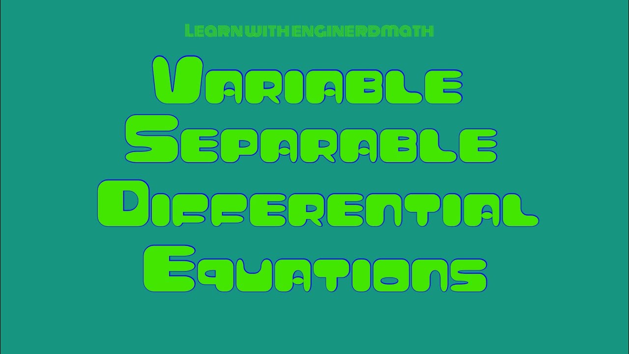 Variable Separable Differential Equations (Tagalog/Filipino Math)