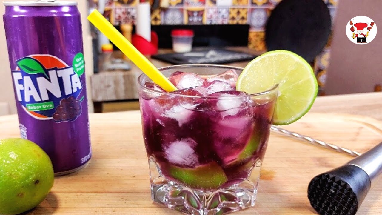 Como Fazer Caipirinha com Fanta Uva Drink sem Álcool Perfeito
