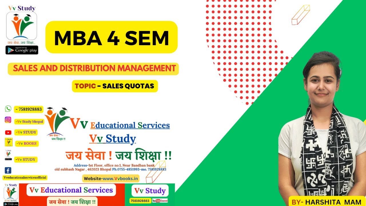 MBA 4 SEM SALES AND DISTRIBUTION MANAGEMENT TOPIC -  SALES QUOTAS