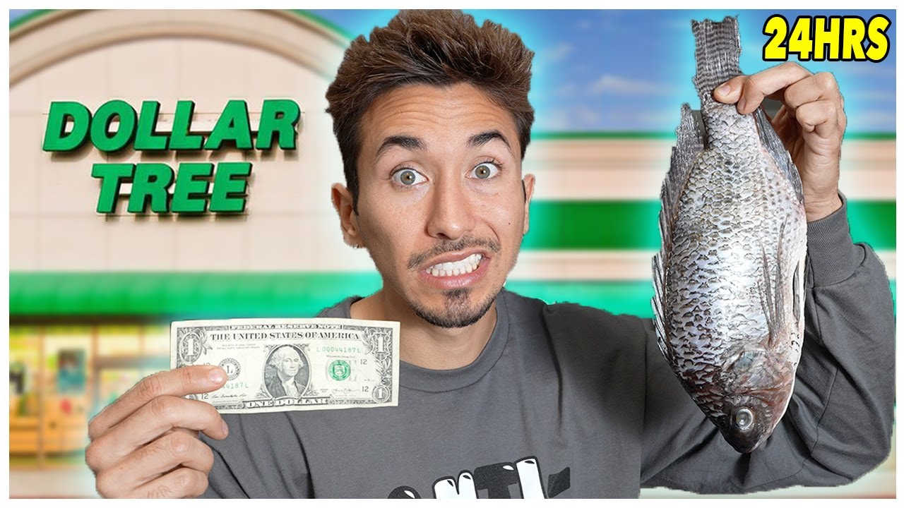 Eating ONLY Dollar Store Food for 24 HOURS... ($1 ONLY)