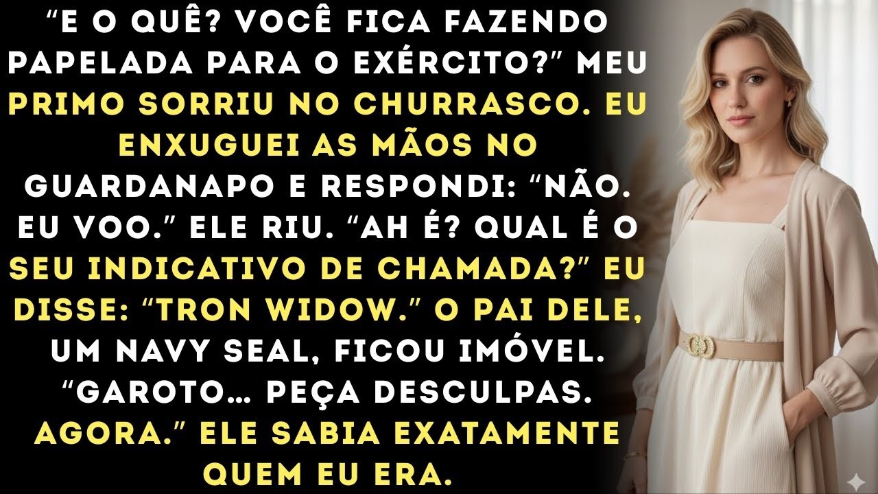 'Meu primo zombou de mim no churrasco — até que o pai dele, um SEAL, ouviu meu indicativo de cham